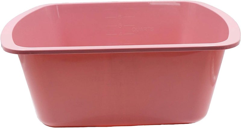 Comfort Axis Rectangular Plastic Wash Basin with Graduations, 6 Quart, 5 Pack, Rose - Image 3