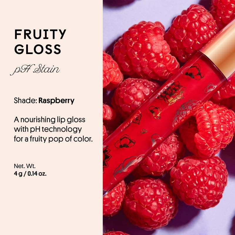 Winky Lux Raspberry Fruity Gloss pH Lip Stain, Non Sticky Lip Gloss, Tinted Lip Oil, Lip Lacquer, Yummy Fruit Lip Gloss, Jojoba Oil for Hydration & Shine, Soft Raspberry Scent - Image 2