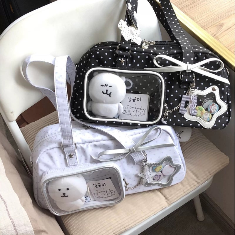 Korean Anime Style Polka Dot Clear Window Shoulder Bag - Image 3