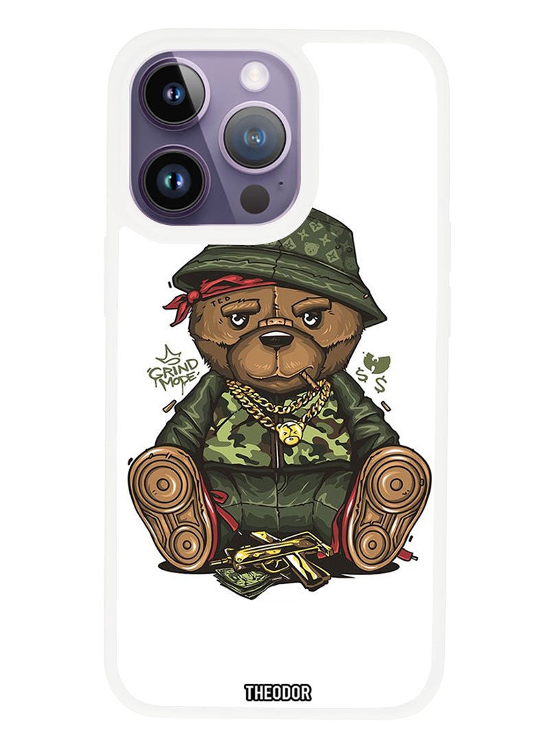 Theodor Protective Case Anti Scratch Shock Proof Cover For APPLE IPHONE 14 PRO MAX Teddy Bear (White Bumper) - Image 1