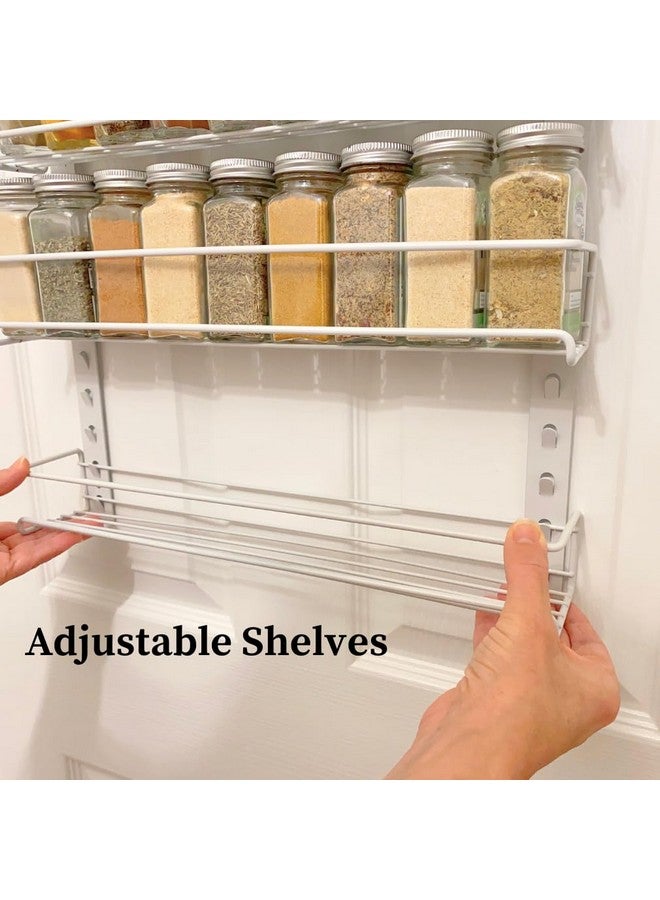 إيفلوتس منظم رفوف التوابل فوق الباب من إيفيلوت - 6 طبقات - يتسع لما يصل إلى 54 نوعًا من التوابل - سلال معدنية قابلة للتعديل لتخزين وتنظيم المطبخ والحمام (أبيض) - سهل التركيب بدون أدوات - Image 4