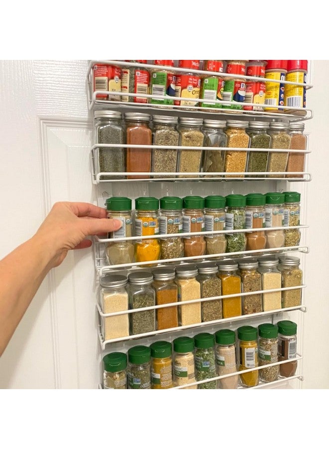 إيفلوتس منظم رفوف التوابل فوق الباب من إيفيلوت - 6 طبقات - يتسع لما يصل إلى 54 نوعًا من التوابل - سلال معدنية قابلة للتعديل لتخزين وتنظيم المطبخ والحمام (أبيض) - سهل التركيب بدون أدوات - Image 5