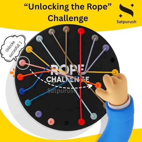 Satpurush Educational Rope Challenge Toys - Indoor Games for Kids 7-14 Years - Engaging Board Games for Family - Gift for Both Boys & Girls Age 8-10 - Develops Motor Skills & Problem Solving - Image 5