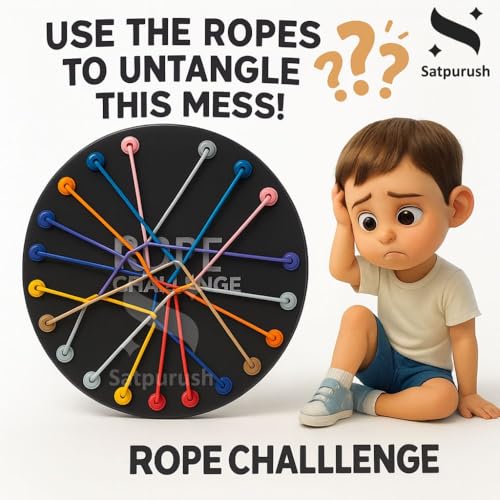 Satpurush Educational Rope Challenge Toys - Indoor Games for Kids 7-14 Years - Engaging Board Games for Family - Gift for Both Boys & Girls Age 8-10 - Develops Motor Skills & Problem Solving - Image 3