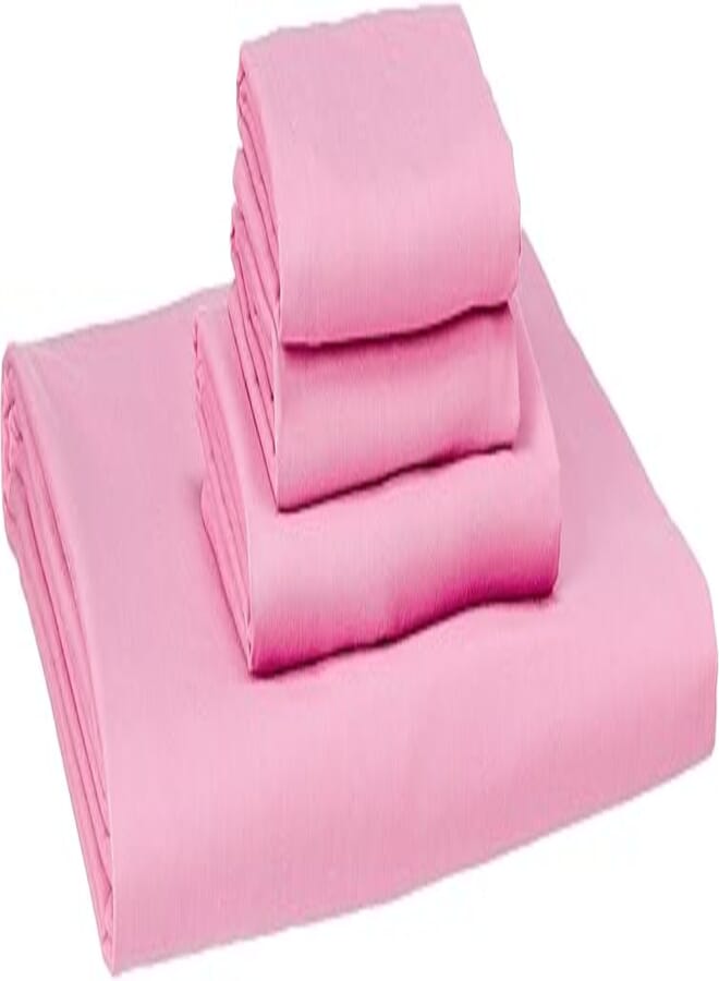 Nice Home NICE HOME Flat Bed Sheet Set - 3 Pillow Cases and 1 Bed Sheet - Size 160x200cm Rose 4.0 Piece 