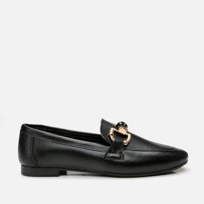 Hotiç 01AYH293550A100 GENUINE Leather Black Women's Loafer