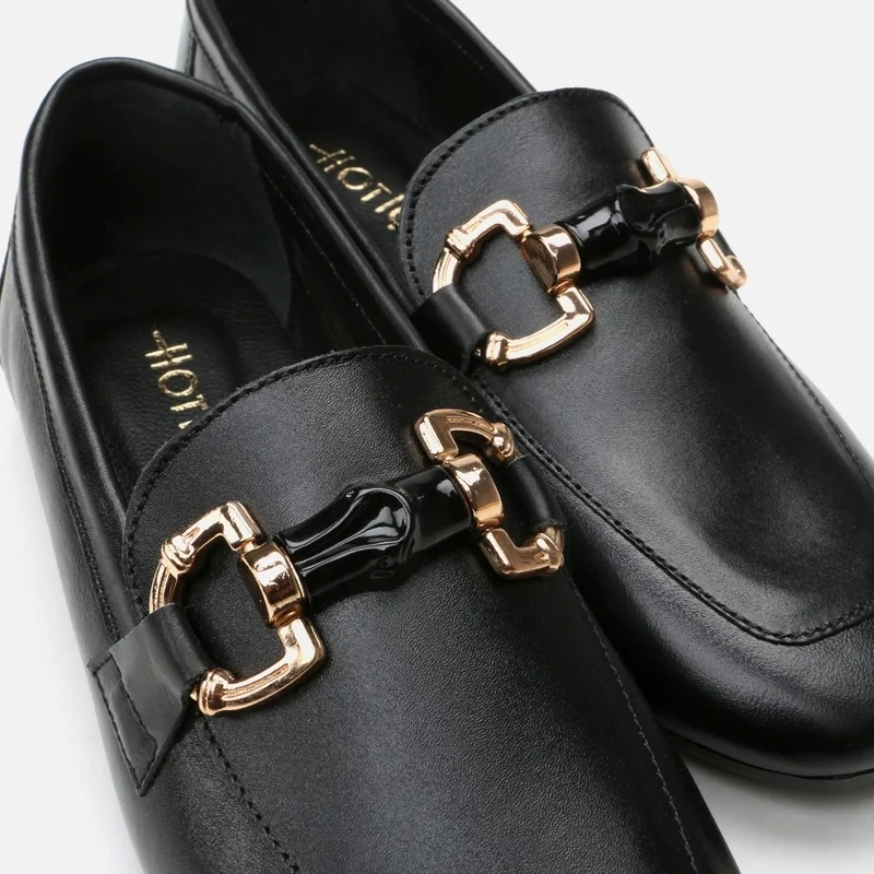 Hotiç 01AYH293550A100 GENUINE Leather Black Women's Loafer