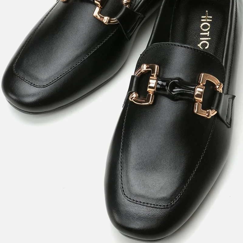Hotiç 01AYH293550A100 GENUINE Leather Black Women's Loafer
