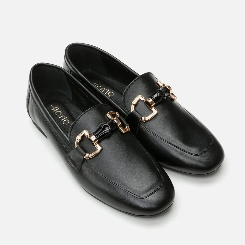 Hotiç 01AYH293550A100 GENUINE Leather Black Women's Loafer