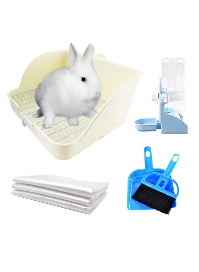كاثسون صندوق فضلات الأرانب من كاثسون، مرحاض، قفص تدريب على استخدام المرحاض للحيوانات الأليفة، صينية زاوية، وعاء، صندوق فضلات، صندوق فراش، نافورة مياه معلقة، موزع تلقائي لخنازير غينيا البالغة، الأرانب، الهامستر، الشنشيلة، النمس - Image 1