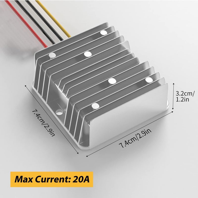 Cocar DC 24v to DC 12v 20A 240W Power Supply Adapter Step Down Converter Voltage Changer Reducer Regulator for Auto Car Truck Vehicle Boat Solar System etc.(Accept DC15-40V Inputs) - Image 2
