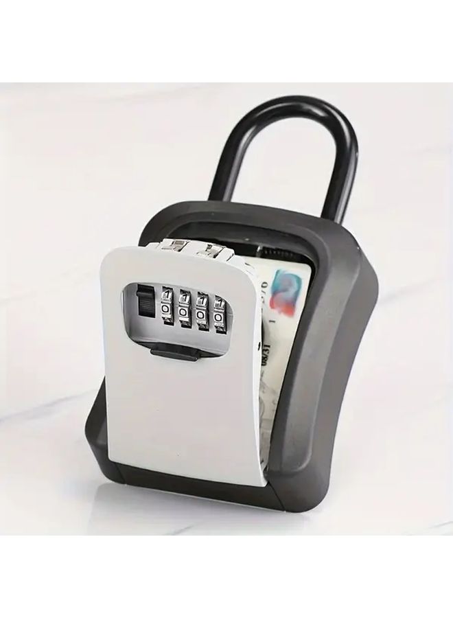 Black Weatherproof Key Lock Box Heavy Duty Security Combination Safe With Removable Clasp Wall Mount Hook For Home Office Real Estate Indoor Outdoor Use - Image 2
