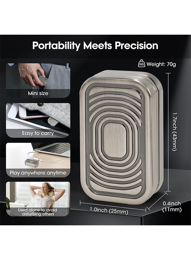 GIFT Magnetic Fidget Slider 3 Layer, Fidget Toys Adults for Stress Relief ADHD Anxiety with Click Sound, Portable Desk Fidget Gadget, Gifts for Boyfriend Husband Father (Silver) - Image 4