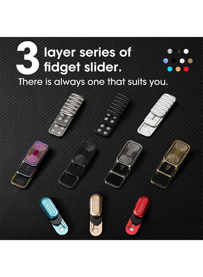 GIFT Magnetic Fidget Slider 3 Layer, Fidget Toys Adults for Stress Relief ADHD Anxiety with Click Sound, Portable Desk Fidget Gadget, Gifts for Boyfriend Husband Father (Silver) - Image 5