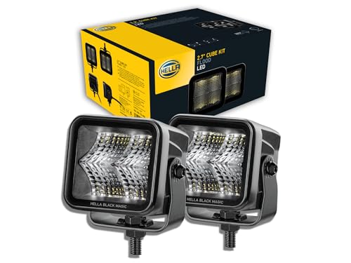 HELLA 1FA 358 176801 LEDSpotlight Black Magic Cube Kit 27 1224V mounting Short distance lighting Cable 500mm Plug DEUTSCH plug Kit Quantity 2 - Image 1