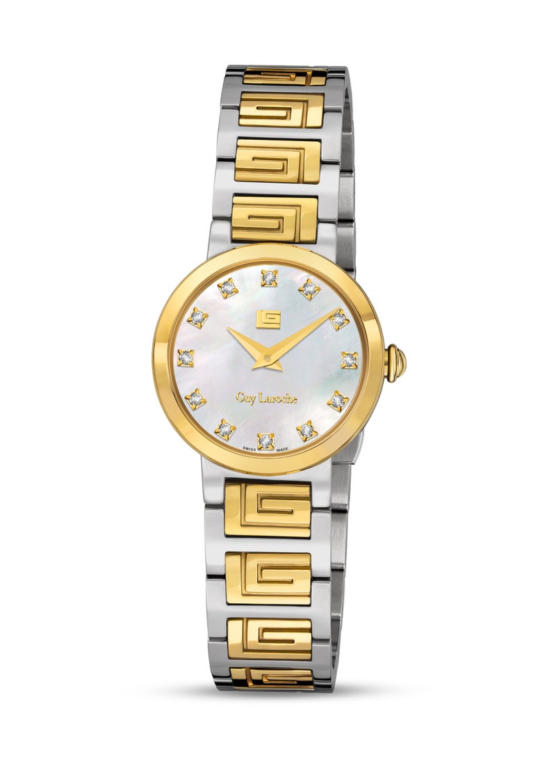 Guy Laroche Ariane Women's 25mm Swiss Made Watch with Two-toned Bracelet & White Mother-of-Pearl Dial  - Image 1