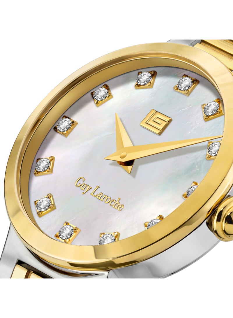 Guy Laroche Ariane Women's 25mm Swiss Made Watch with Two-toned Bracelet & White Mother-of-Pearl Dial  - Image 3