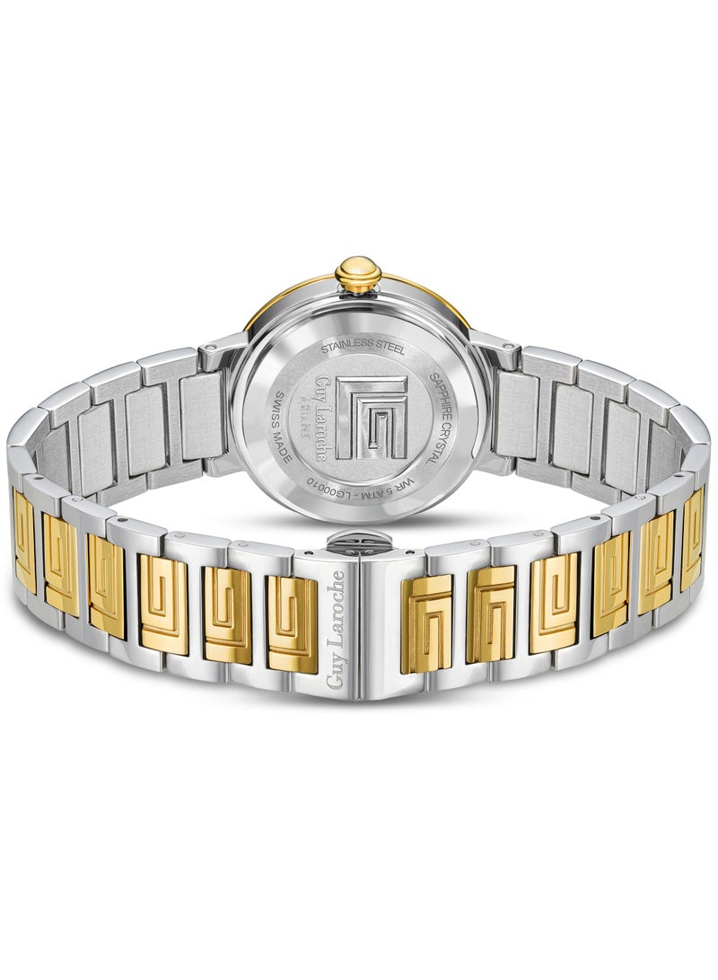 Guy Laroche Ariane Women's 25mm Swiss Made Watch with Two-toned Bracelet & White Mother-of-Pearl Dial  - Image 4