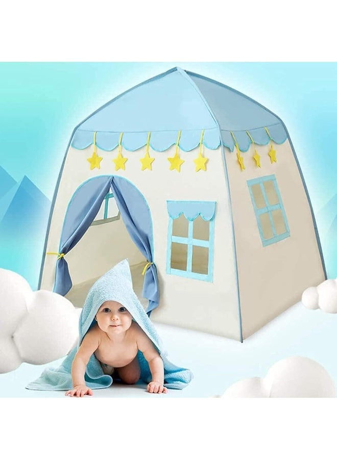 راكسوم خيمة أطفال، مجموعة خيمة قلعة الأميرة، كوخ أطفال محمول كبير، خيام حديقة داخلية للأولاد والبنات 130 سم/51 × 130 سم/51 × 100 سم/40 - أزرق - Image 1