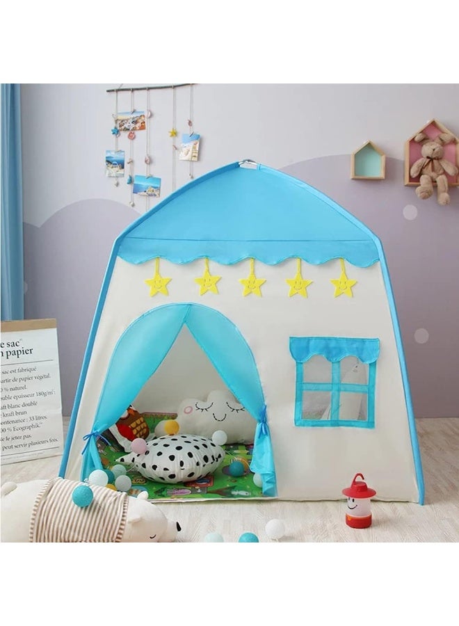 راكسوم خيمة أطفال، مجموعة خيمة قلعة الأميرة، كوخ أطفال محمول كبير، خيام حديقة داخلية للأولاد والبنات 130 سم/51 × 130 سم/51 × 100 سم/40 - أزرق - Image 4