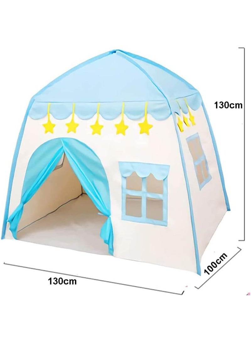 راكسوم خيمة أطفال، مجموعة خيمة قلعة الأميرة، كوخ أطفال محمول كبير، خيام حديقة داخلية للأولاد والبنات 130 سم/51 × 130 سم/51 × 100 سم/40 - أزرق - Image 2
