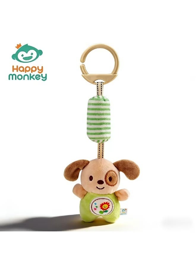 happy monkey 29cm Soft Plush Animal Wind Chime | Baby Soothing Sensory Toy 0-12M | Safe for Chewing & Sleeping - Image 1