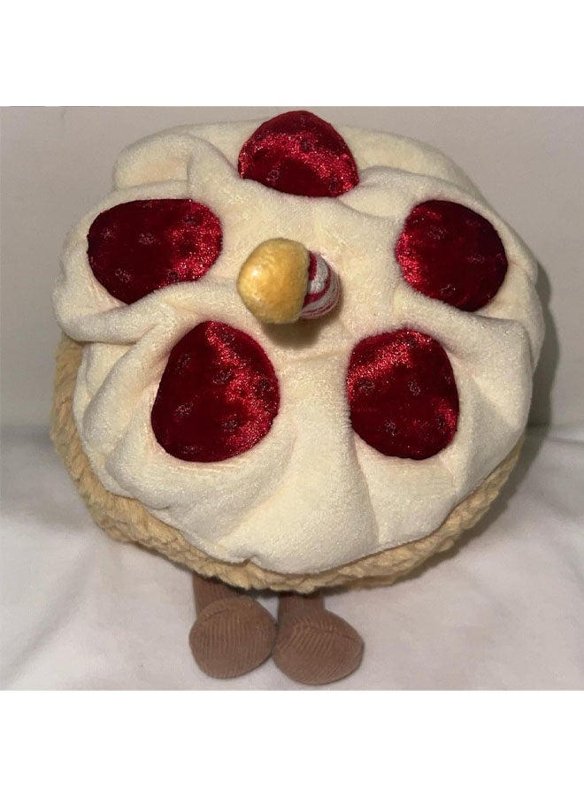 لعبة كعكة عيد ميلاد قطيفة للبنات، وسادة عيد ميلاد قطيفة لطيفة حيوانات محشوة للأطفال 28 سم - Image 5