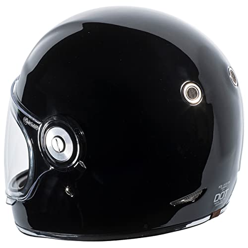 TORC T1 Unisex-Adult Retro Full-face-Helmet-Style Motorcycle (Gloss Black, Medium) - Image 2