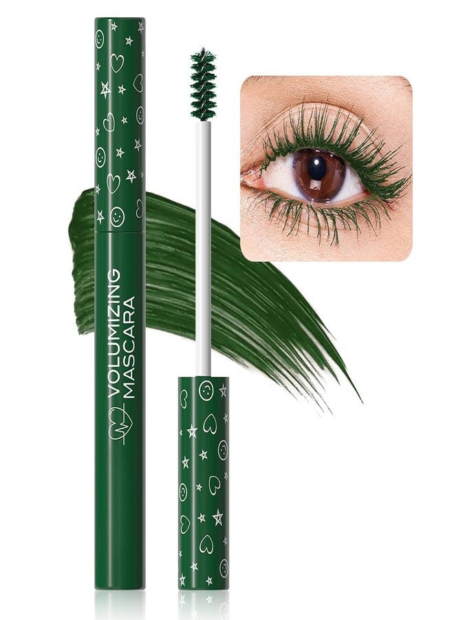 BINGBRUSH Colored Mascara for Eyelashes Set,Colorful Waterproof Mascara for eyelashes Long lasting Charming Voluminous for Women Halloween Eye Makeup (1Pcs 06#Green, F) - Image 1