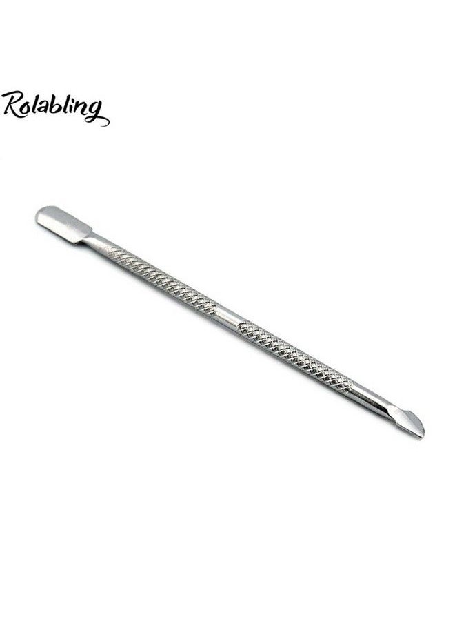 Rolabling - 2 Pcs Nail Cuticle Pusher Stainless Steel Stirring Rod Leftover Skin Remover Cuticle Spoon Pusher Manicure Nail Care ToolsSet1 - Image 1