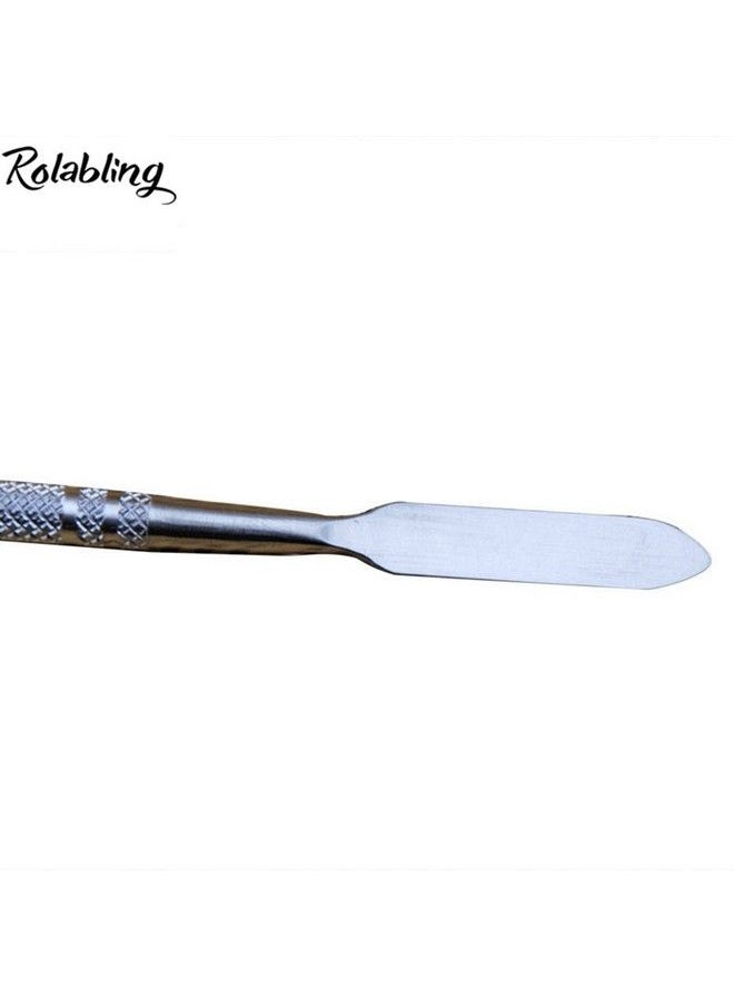Rolabling - 2 Pcs Nail Cuticle Pusher Stainless Steel Stirring Rod Leftover Skin Remover Cuticle Spoon Pusher Manicure Nail Care ToolsSet1 - Image 1