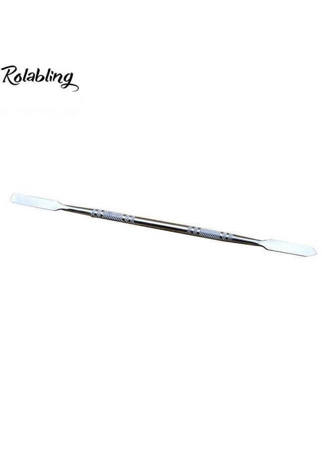 Rolabling - 2 Pcs Nail Cuticle Pusher Stainless Steel Stirring Rod Leftover Skin Remover Cuticle Spoon Pusher Manicure Nail Care ToolsSet1 - Image 1