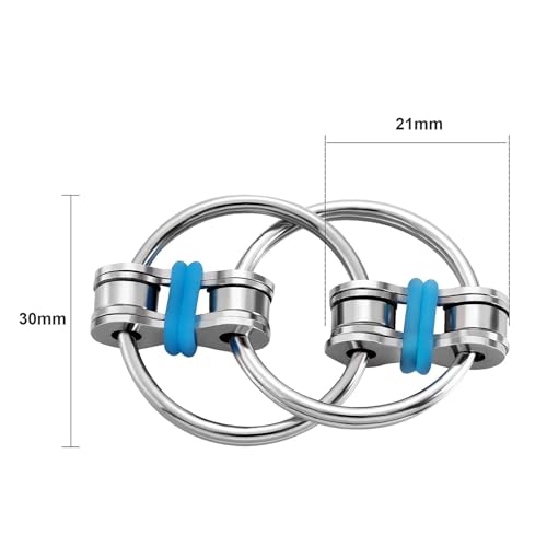 Gejoy 12 Pcs Bike Chain Fidget Toys Set Flippy Roller Chain Sensory Rings Bulk Handheld Toy Key Anxiety Relief Learning Help for Adults Teenagers ADHD Add Autism6 Colors - Image 5