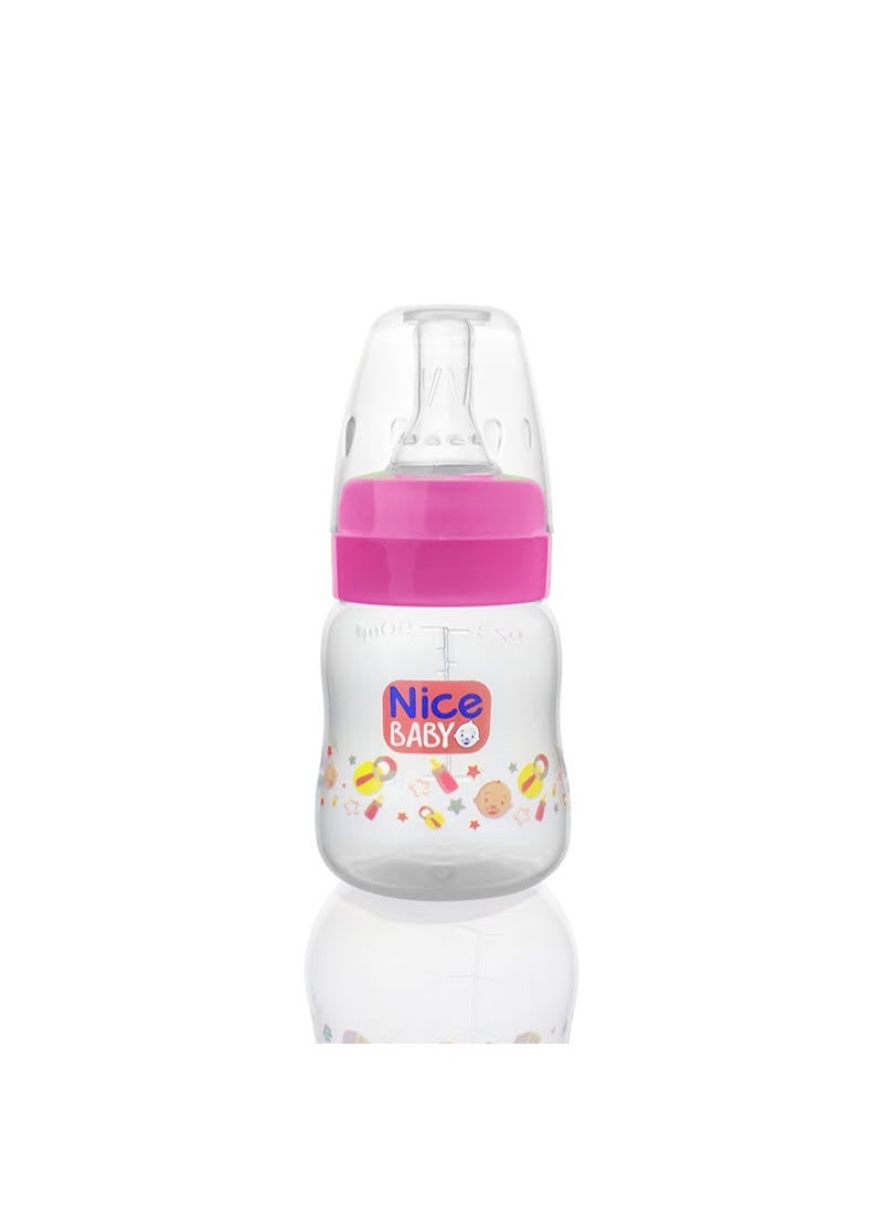 Nice Baby Handle-Free Baby Feeding Bottle – Pink, 90ml - Image 1