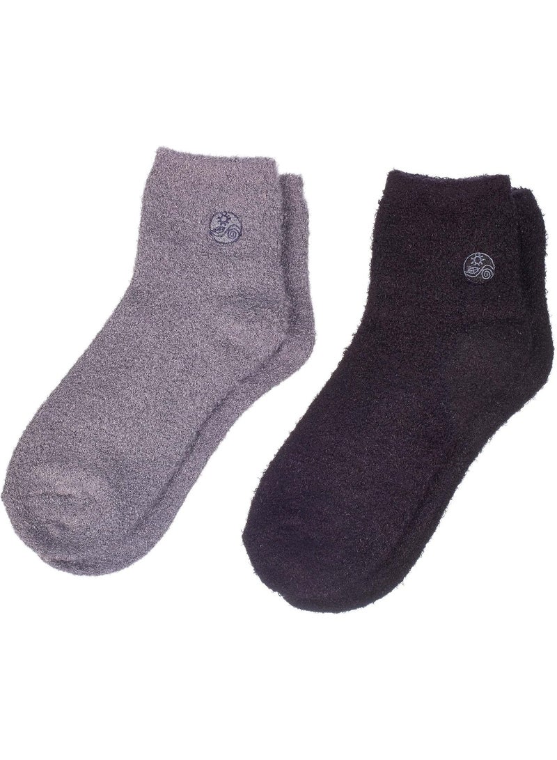 Earth Therapeutics Aloe Socks - Double Pack - Gray/Black (2 Pairs) - Image 1