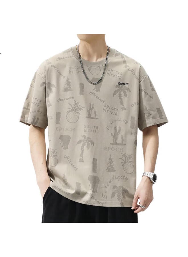 PLAYBOY Men'S Short Sleeve T-Shirt Summer Loose Top Trendy Casual Cool Feeling Half Sleeve Printed Tee - Image 3