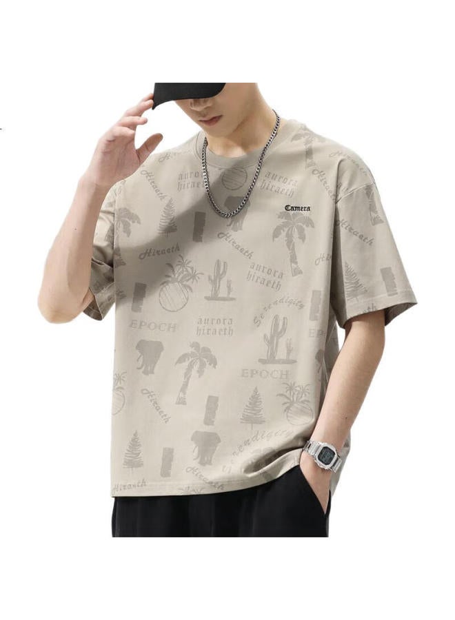 PLAYBOY Men'S Short Sleeve T-Shirt Summer Loose Top Trendy Casual Cool Feeling Half Sleeve Printed Tee - Image 2