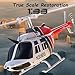Hylukon C138 Remote Control Helicopter 133 Scale Bell206 Helicopter 24G 4CH RTF Single Propeller Aileron Free Optical Flow Positioning Sixaxis Gyroscope Stabilization Gift for Adults 3 Battery - Image 4
