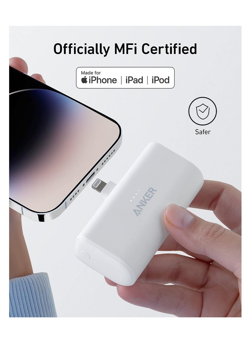 شاحن محمول من Anker مع موصل Lightning مدمج، معتمد من MFi، حزمة بطارية 5000 مللي أمبير في الساعة 12 وات، متوافق مع iPhone 14/14 Pro / 14 Plus / 14 Pro Max، iPhone 13 و12 Series (أسود) - Image 3
