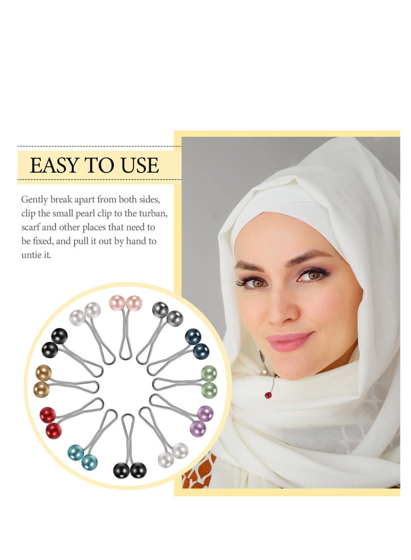 Vintage Faux Pearl Brooch Hijab Pins - 24pcs Sweater Clips for Women, Elegant Cardigan Fasteners and Jewelry Accessories - Image 3