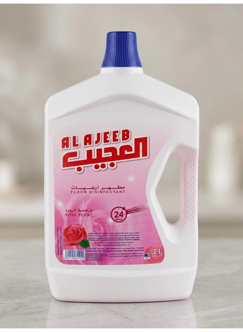 Ajeeb FLOOR DISINFECTANT ROSE SCENT 3LTR AL AJEEB - Image 1
