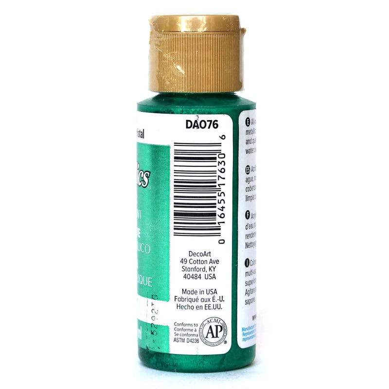 DecoArt Dazzling Metallics 2-Ounce Crystal Green Acrylic Paint - Image 2