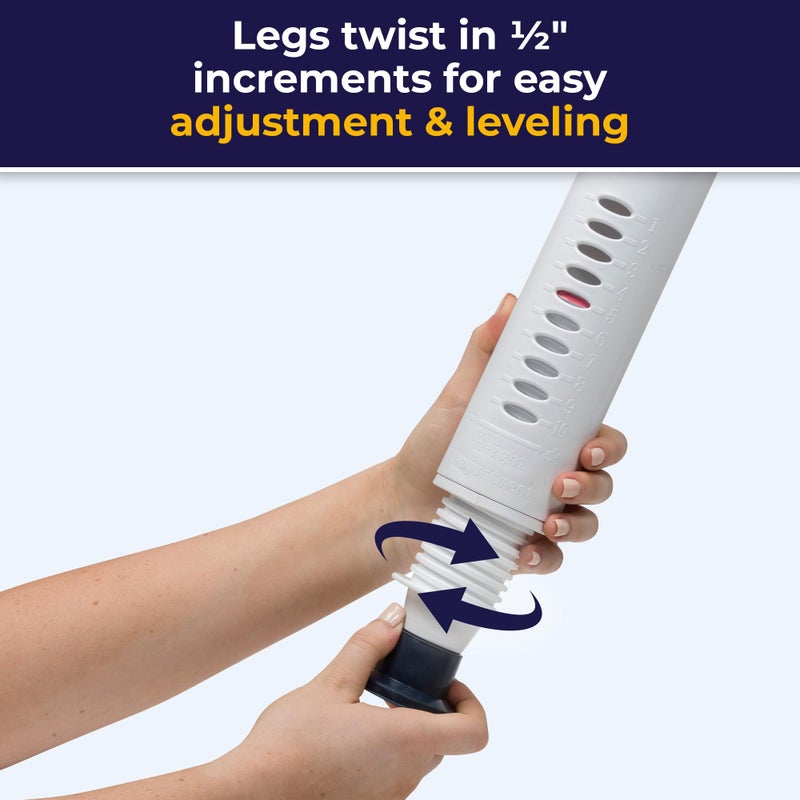 Drive Medical RTL12505 Handicap Bathroom Bench with Back and Arms, White - Image 5