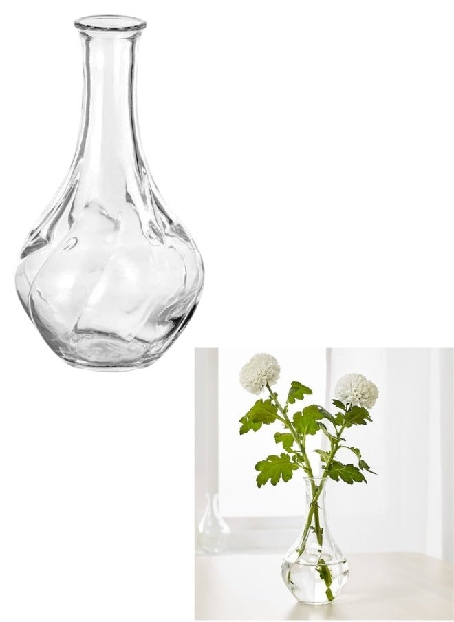Ikea Modern Transparent Flower Vase for Living Room Bedroom Office Flower Arrangement 17cm  - Image 1