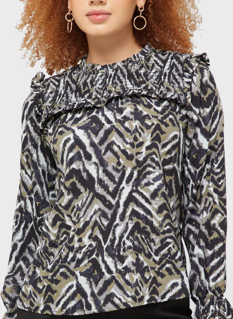 Jacqueline de Yong High Neck Printed Top