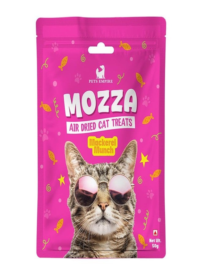 PETS EMPIRE Mozza Dehydrated Cat Treats Mackerel Munch | Protein Rich Fish Snacks for Cats | Omega 3 Healthy Cat Treats | Crunchy Cat Food 50g
