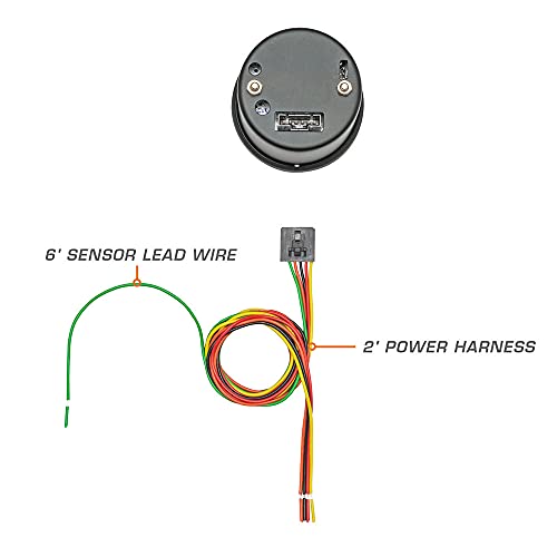 GLOWSHIFT عداد نسبة الهواء/الوقود AFR من GlowShift بتدرج 7 ألوان - قراءات نحيفة، مثالية وغنية - قرص أسود - عدسة مدخنة - 2-1/16" 52mm - Image 2