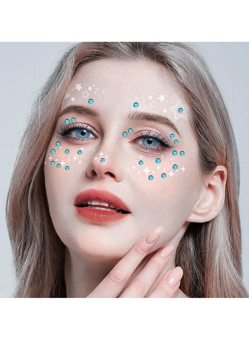 1799 Pcs 4 Sheets Rhinestone Stickers 3/4/5/6 mm Self Adhesive Rhinestones Gems for Face Eyes Makeup Hair Body - Image 4
