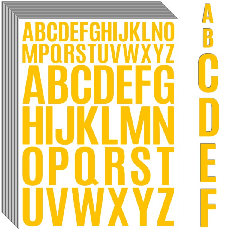 Bemeol Letter Stickers 1560 Pieces 30 Sheets Stick on Vinyl Letters Capital Alphabet Sticker Letter for Craft Bulletin Boards Classroom Home Business DecorYellow1 Inch2 Inch - Image 3