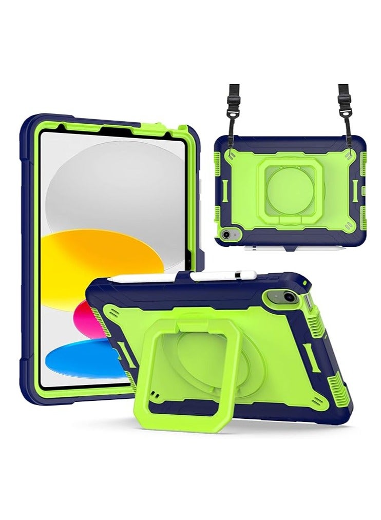 general 10th Gen 11 2022 Child Case Heavy Duty Hybrid Shock Resistant 360° Swivel Scratch Resistant Durable Case with Pencil Stand Shoulder